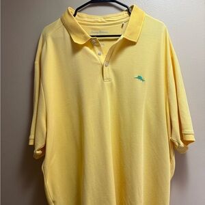 Tommy Bahama IslandZone Supima Cotton Golf Polo Yellow 3XLT Tall